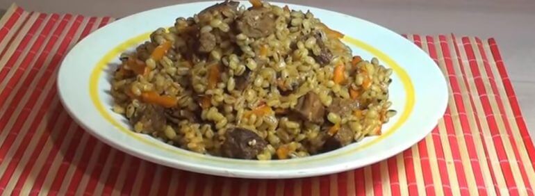 Плов из перловки в мультиварке - рецепт с курицей, мясом, как приготовить, фото