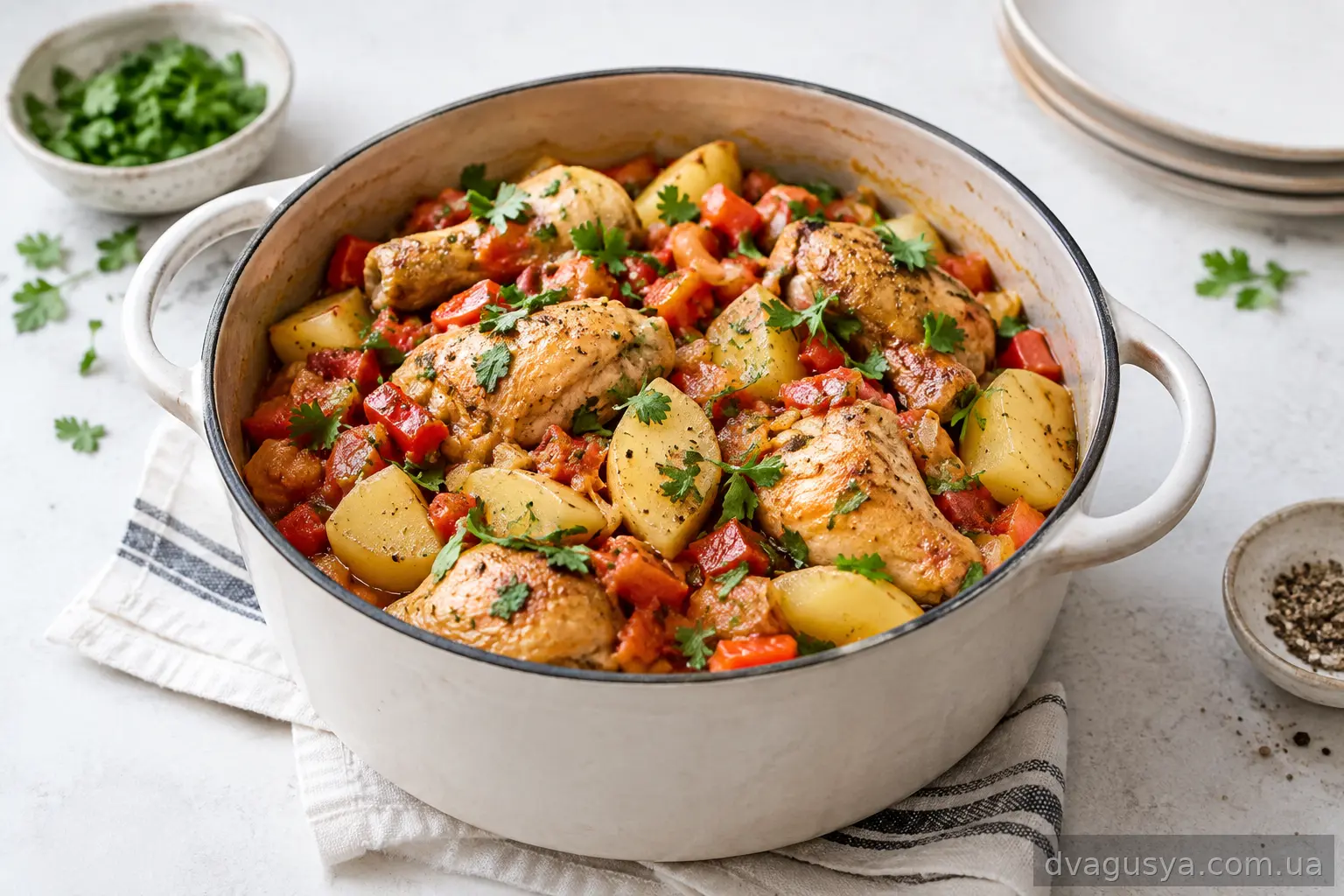Чахохбілі з курки з картоплею в духовці