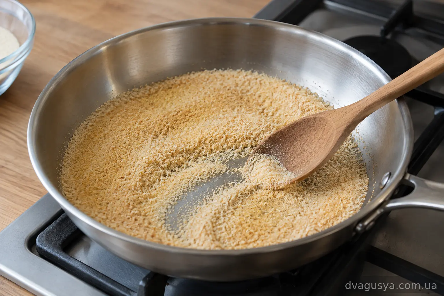 Обсмажена манка на сухій сковороді