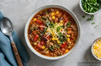 Мексиканський суп з квасолею і кукурудзою, фаршем — гострий рецепт
