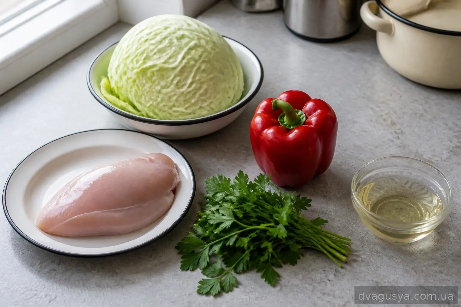Підготовлені продукти для шаурми з куркою