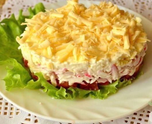 Салат с крабовыми палочками и помидорами: Очень вкусные рецепты