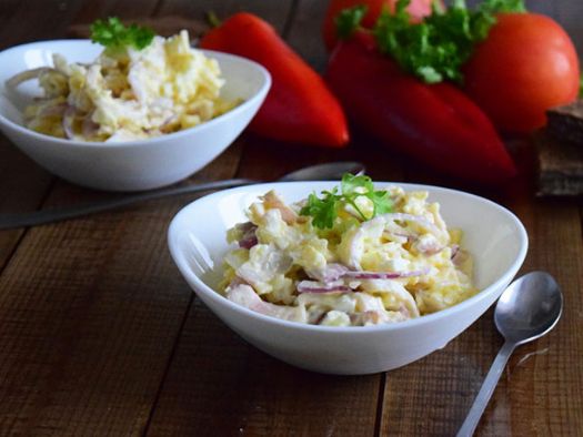 Салат с кальмарами и яйцом и огурцом - Самый вкусный рецепт