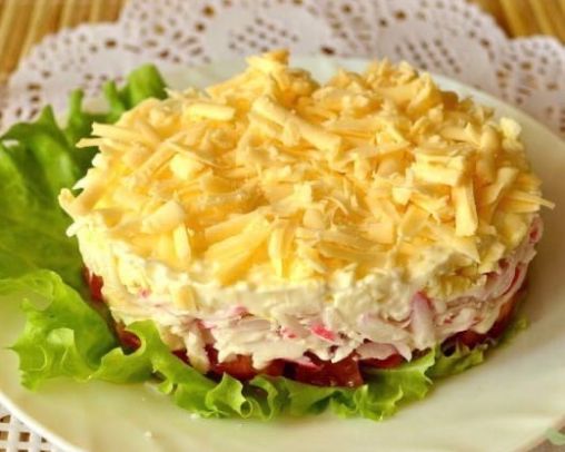 Салат с крабовыми палочками и помидорами: Очень вкусные рецепты