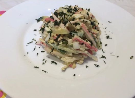 Салат с кальмарами и яйцом и огурцом - Самый вкусный рецепт