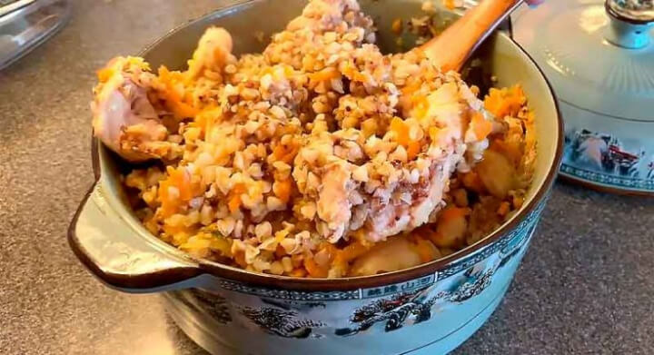 Курка з гречкою рецепт каші з м'ясом у духовці