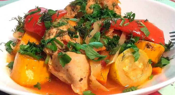 Курка з кабачками в мультиварці рецепт м'яса з овочами