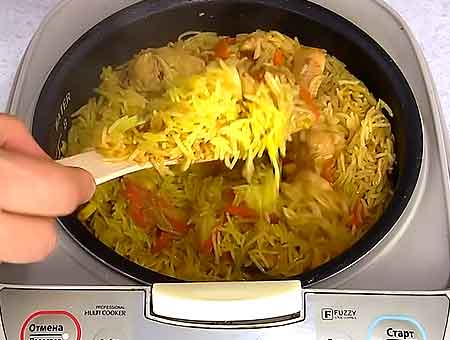 Плов з куркою у мультиварці покроковий рецепт з фото