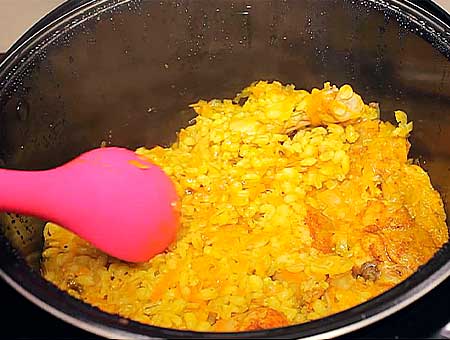 Перловка з куркою в мультиварці редмонд з курячого м'яса
