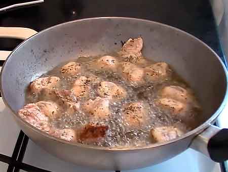 Шашлик з курки на сковороді