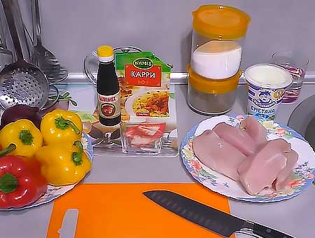 Шашлик з курки в духовці з перцем на закуску