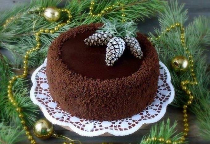 Новорічний торт своїми руками — рецепт з фото