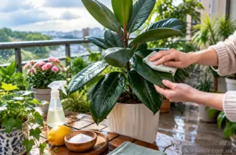 Домашній засіб для чищення листя кімнатних рослин від пилу