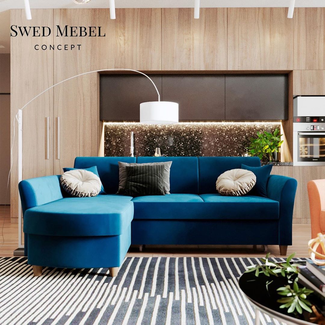 (+70 фото) Интерьер гостиной с угловым диваном