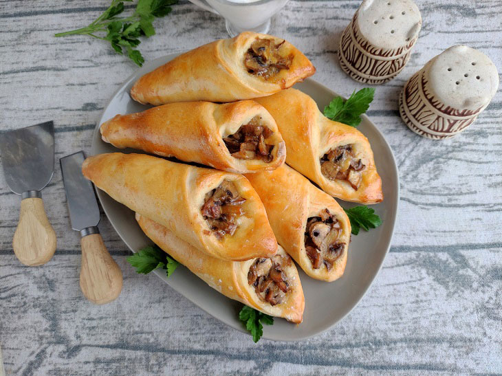 Кульочки з грибами - оригінально, просто та смачно