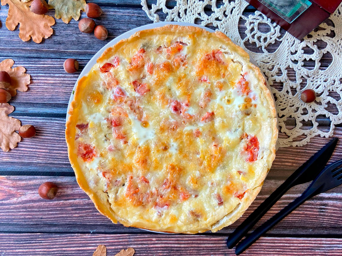 Кіш з грибами та сиром - соковитий, ніжний та ароматний