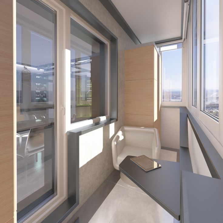(+42 фото) Дизайн балкона в стилі хайтек