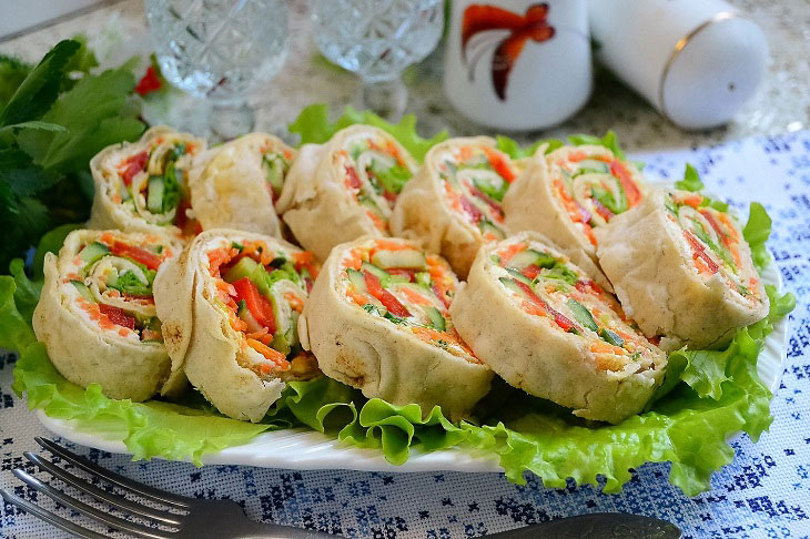 Рулет з лаваша з овочами - смачна, апетитна та дуже бюджетна страва