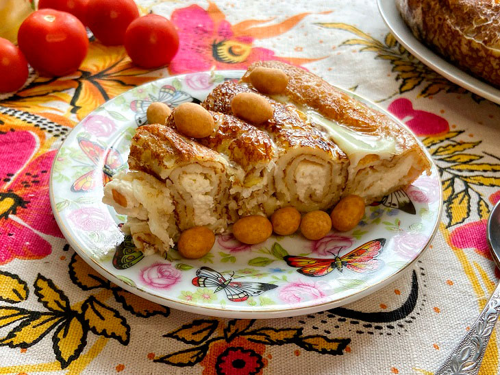 Млинець з сиром - смачний і оригінальний рецепт