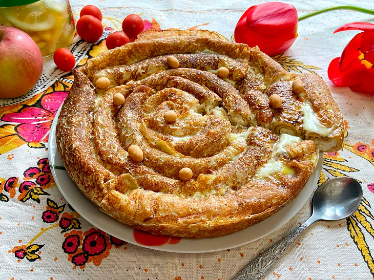Млинець з сиром - смачний і оригінальний рецепт