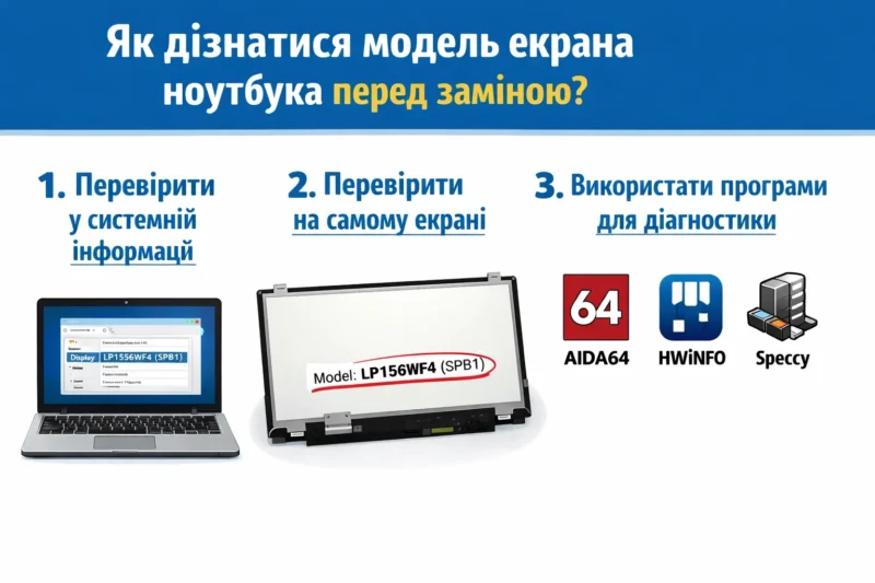 Як дізнатися модель екрана ноутбука перед заміною