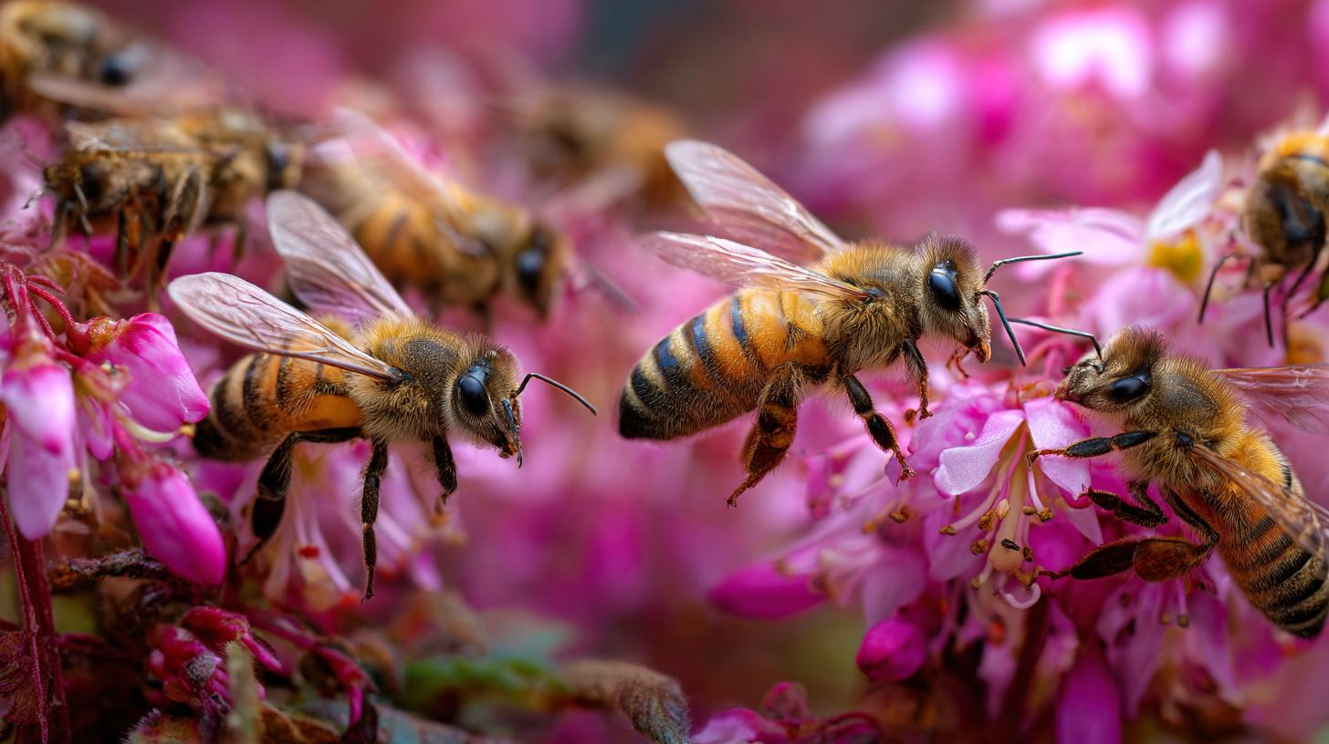 Continuous flowering schedule from March to October; macro photo of bees. Створюємо рай для запилювачів: які рослини перетворять вашу ділянку на квітучий оазис