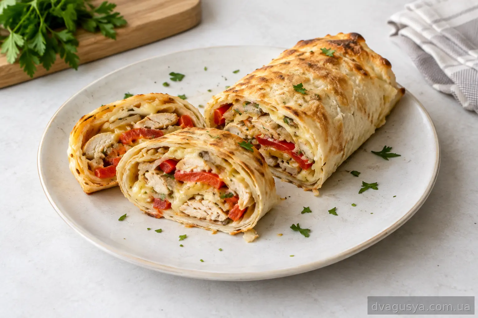 М'ясний рулет з куркою та овочами