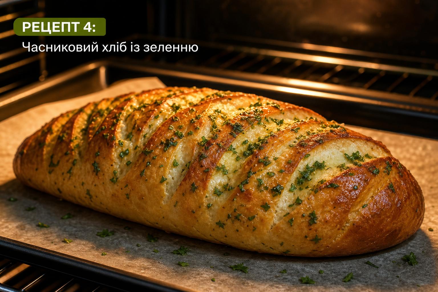 Хліб в духовці: 5 Простих і смачних рецептів. Рецепт 4: Часниковий хліб із зеленню Хліб в духовці: 5 Простих і смачних рецептів. Рецепт 4: Часниковий хліб із зеленню