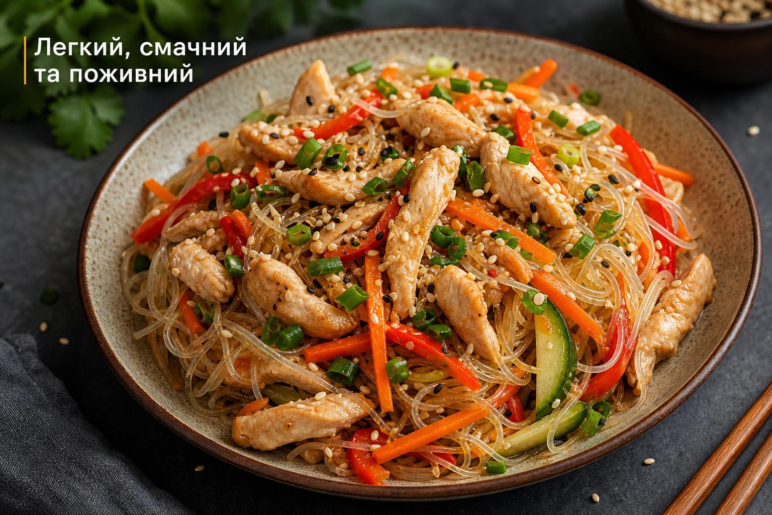 Салат з фунчозою та куркою – смачна азіатська страва. Чому цей салат варто готувати частіше Салат з фунчозою та куркою – смачна азіатська страва. Чому цей салат варто готувати частіше