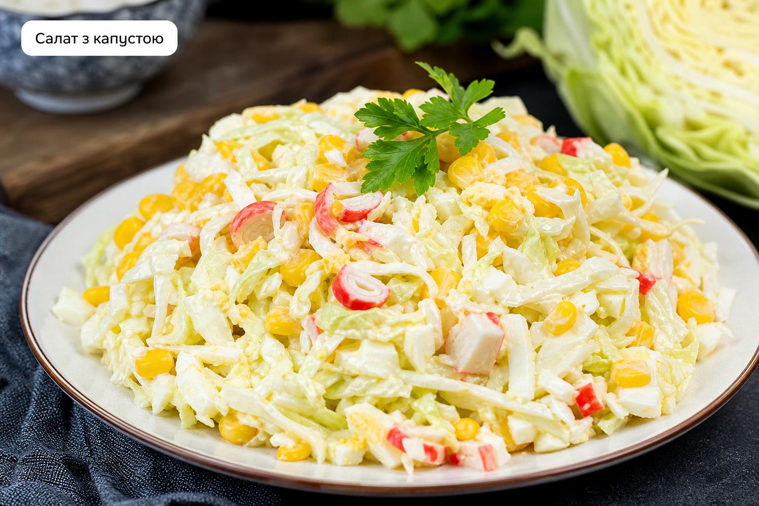 Салат крабові палички, кукурудза яйця – рецепт з капустою, фото. Пропорції та варіації рецепту Салат крабові палички, кукурудза яйця – рецепт з капустою, фото. Пропорції та варіації рецепту