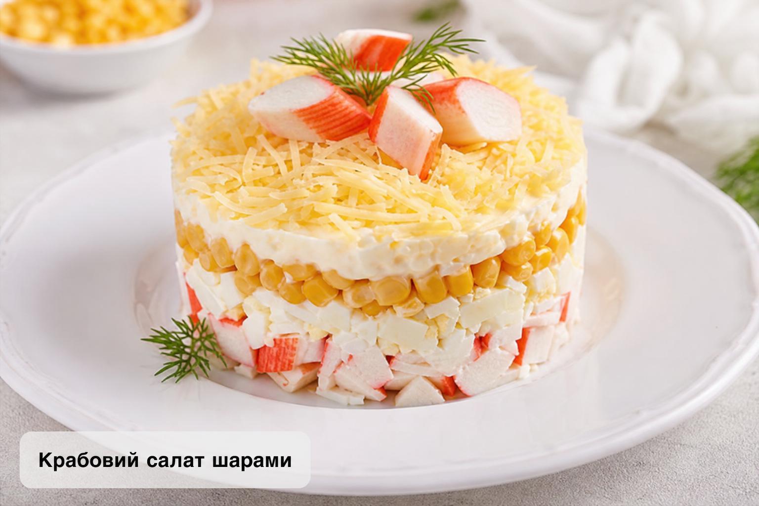 Крабовий салат рецепт – як готувати шарами, що можна додати, калорійність. Як приготувати крабовий салат шарами: покроковий рецепт Крабовий салат рецепт – як готувати шарами, що можна додати, калорійність. Як приготувати крабовий салат шарами: покроковий рецепт