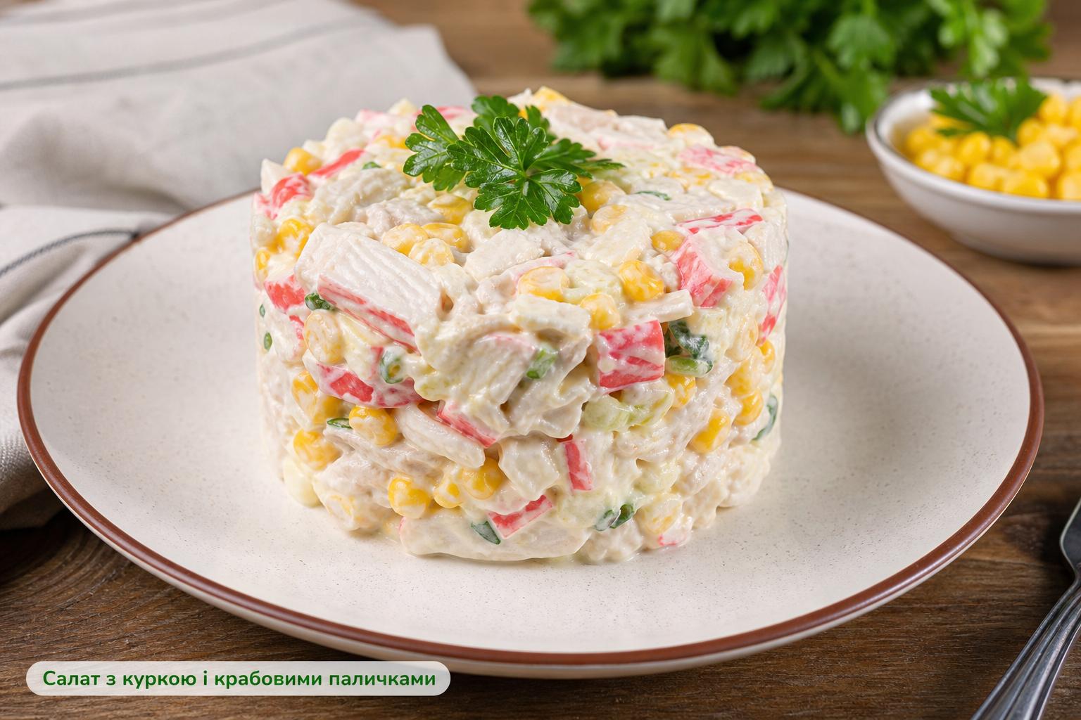 Салат з куркою і крабовими паличками і кукурудзою – рецепт з грудкою. Кілька слів про вибір крабових паличок Салат з куркою і крабовими паличками і кукурудзою – рецепт з грудкою. Кілька слів про вибір крабових паличок