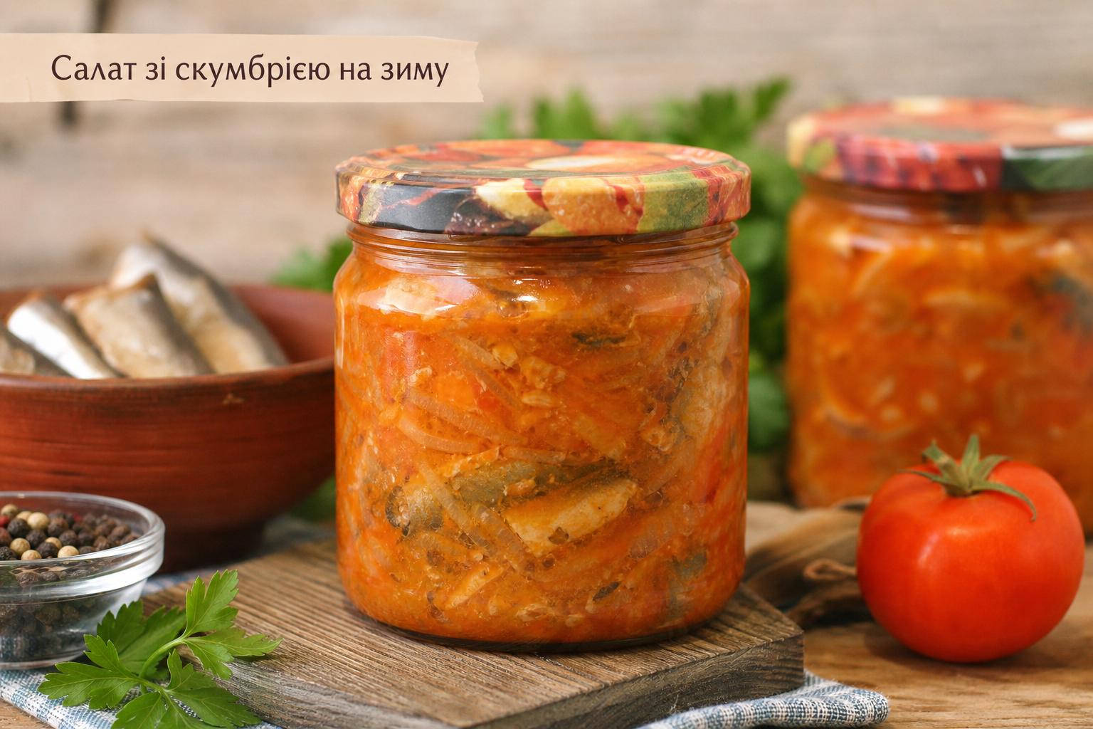 Салат на зиму зі скумбрією, кількою – найсмачніші рецепти з фото. Класичний салат зі скумбрією на зиму Салат на зиму зі скумбрією, кількою – найсмачніші рецепти з фото. Класичний салат зі скумбрією на зиму
