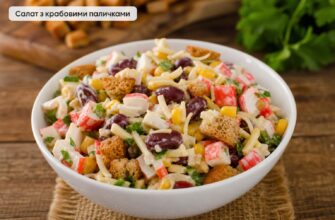 Салат з крабовими паличками і сухариками: рецепт із сиром, кукурудзою, квасолею та часником