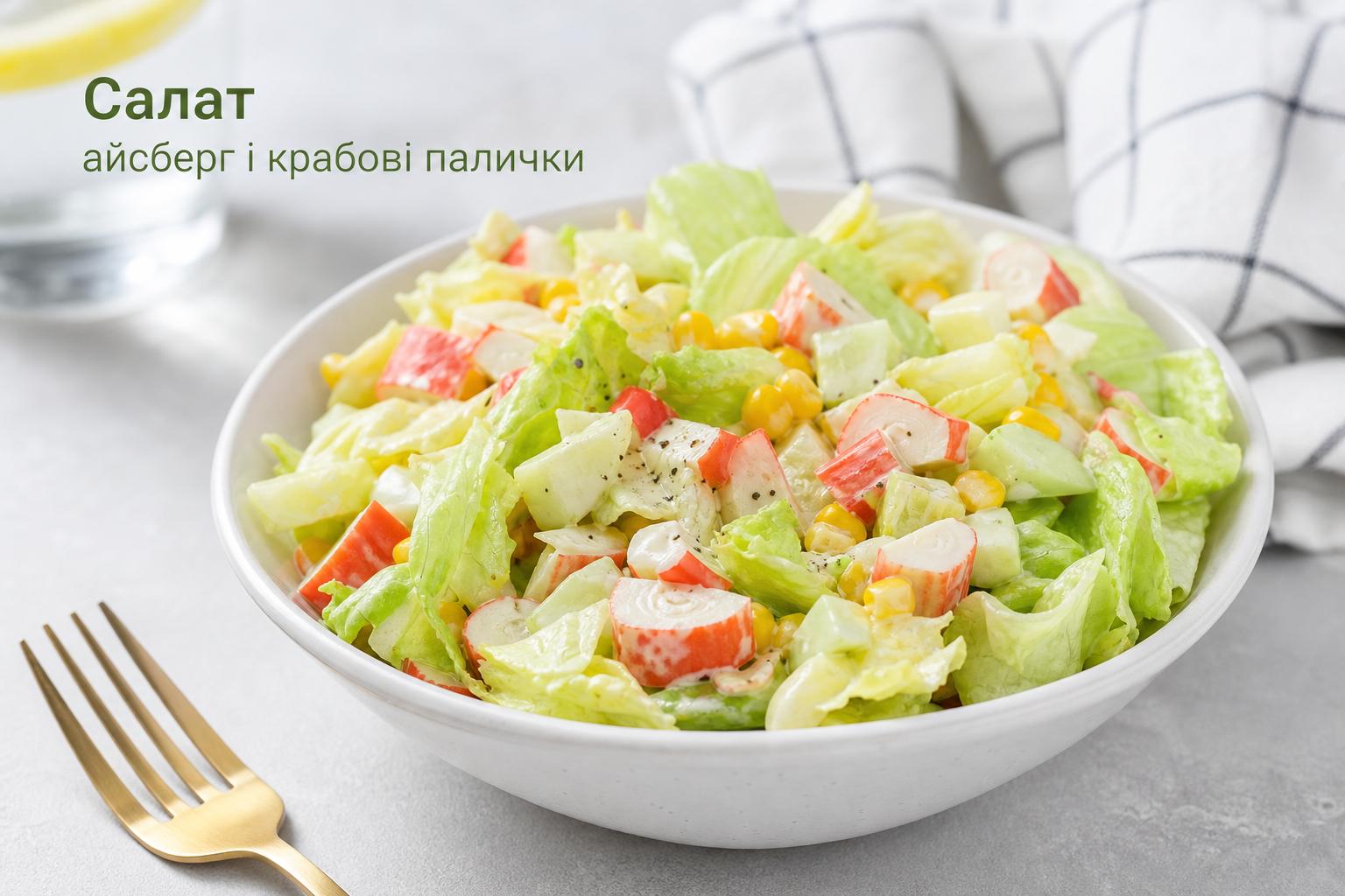 Салат з салатом айсберг і крабовими паличками – рецепт. Питання, які часто виникають Салат з салатом айсберг і крабовими паличками – рецепт. Питання, які часто виникають