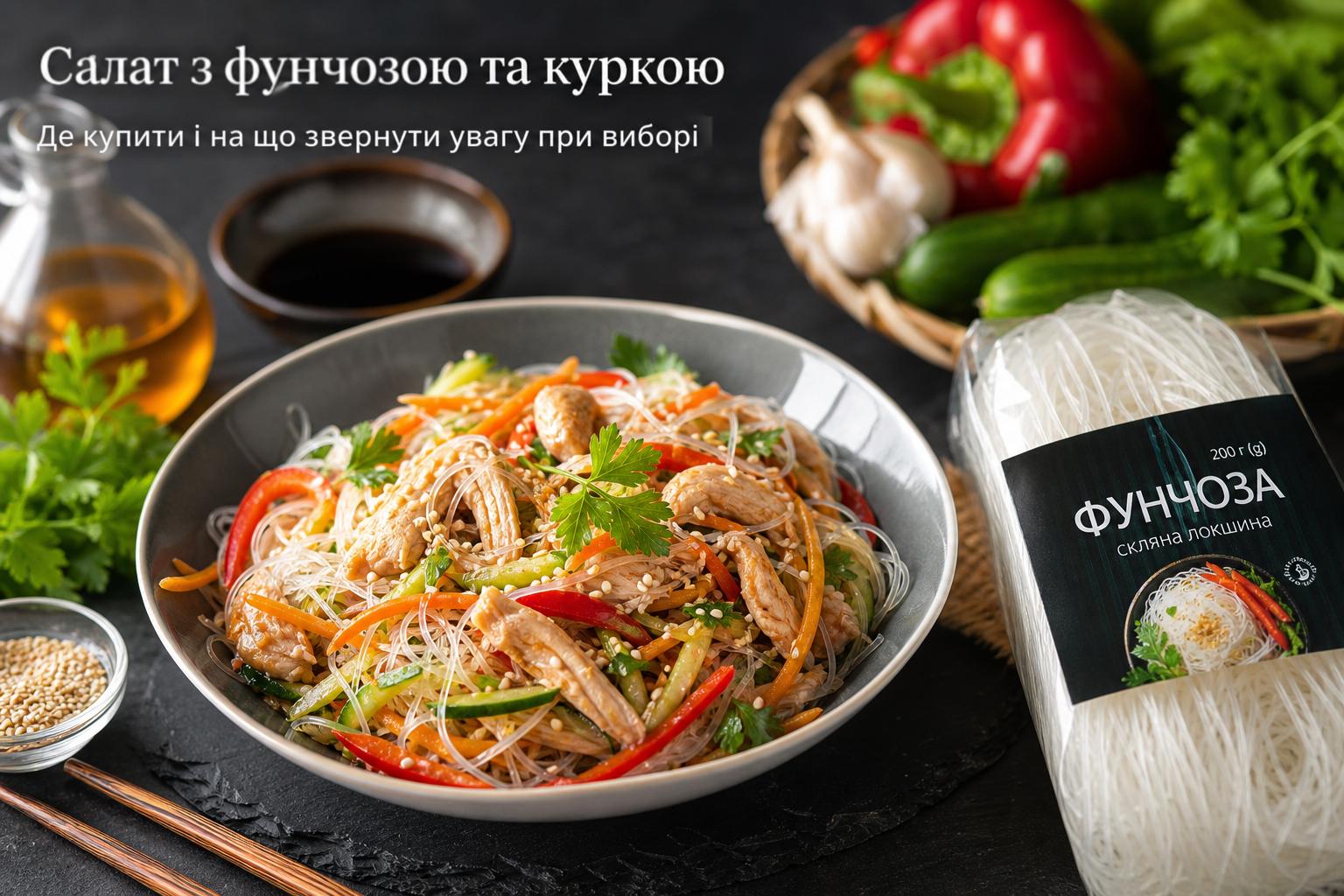 Салат з фунчозою та куркою – смачна азіатська страва. Де купити фунчозу і на що звернути увагу при виборі Салат з фунчозою та куркою – смачна азіатська страва. Де купити фунчозу і на що звернути увагу при виборі