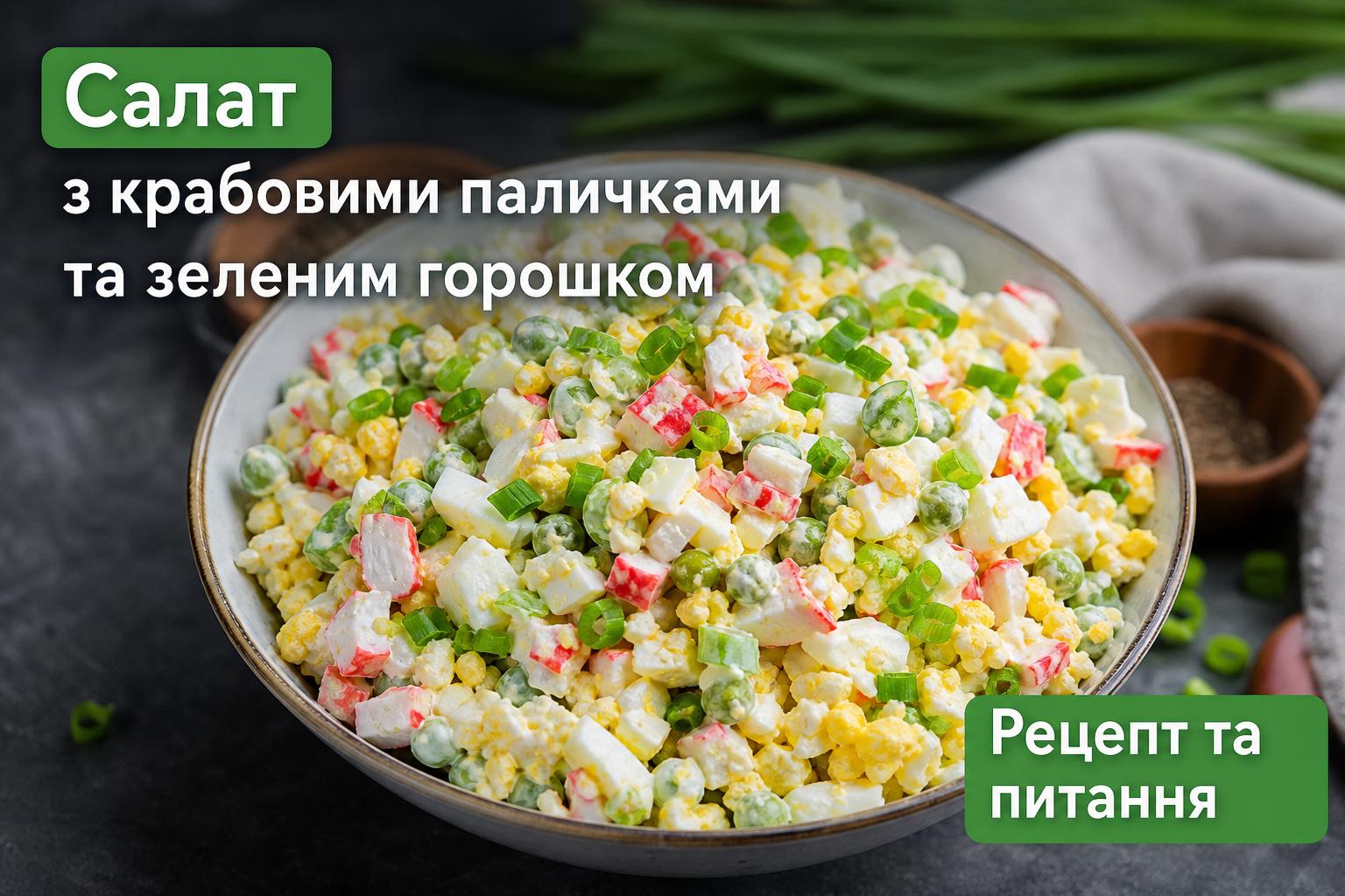 Салат з крабовими паличками і зеленим горошком і яйцем – рецепт. Питання, які часто виникають Салат з крабовими паличками і зеленим горошком і яйцем – рецепт. Питання, які часто виникають
