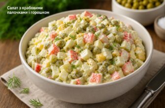 Салат з крабовими паличками і горошком: класичний рецепт, який завжди спрацьовує
