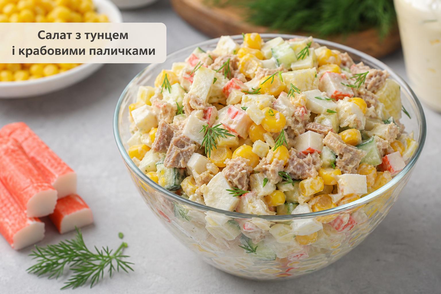Салат з тунцем і крабовими паличками – рецепт з кукурудзою. Чим заправляти: порівняння варіантів Салат з тунцем і крабовими паличками – рецепт з кукурудзою. Чим заправляти: порівняння варіантів