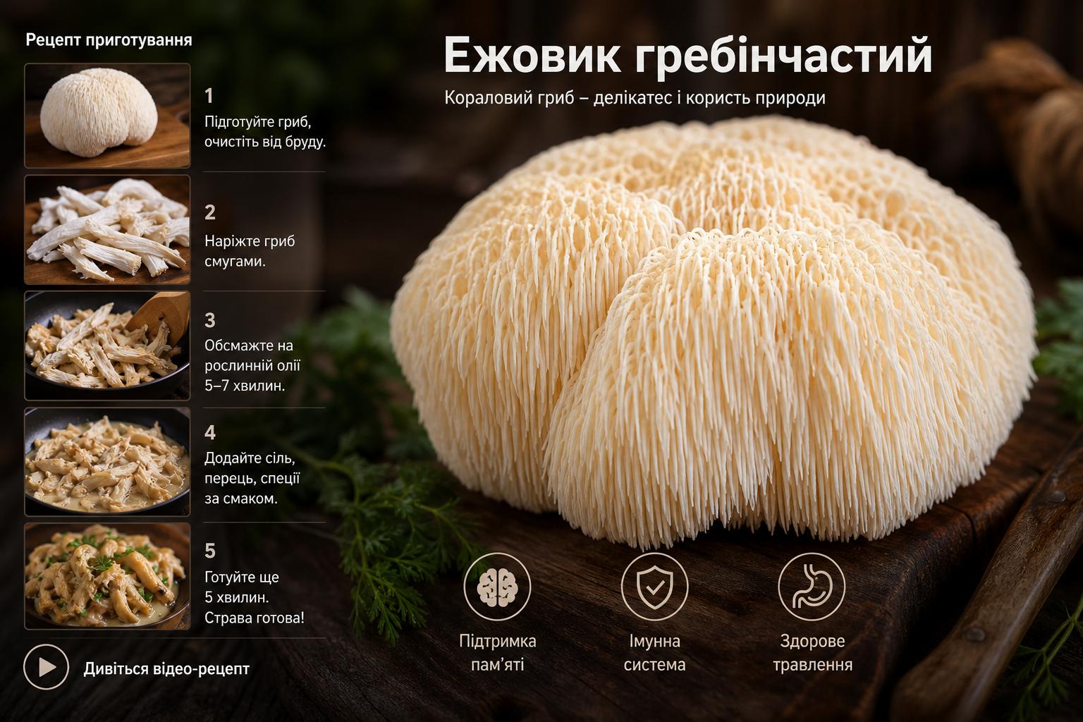 Кораловий гриб – рецепт приготування ежовика покроково з фото і відео. Що таке ежовик гребінчастий і чим він цікавий Кораловий гриб – рецепт приготування ежовика покроково з фото і відео. Що таке ежовик гребінчастий і чим він цікавий
