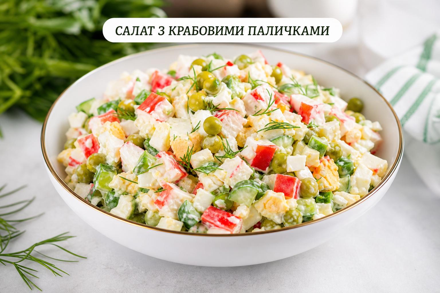 Салат з крабовими паличками і зеленим горошком і яйцем – рецепт. Харчова цінність і калорійність Салат з крабовими паличками і зеленим горошком і яйцем – рецепт. Харчова цінність і калорійність