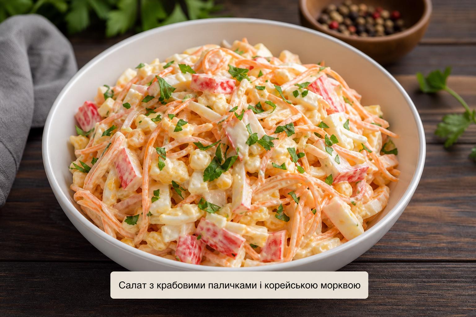 Салат з крабовими паличками і корейською морквою: рецепт. Заправка: майонез, сметана чи щось ще Салат з крабовими паличками і корейською морквою: рецепт. Заправка: майонез, сметана чи щось ще