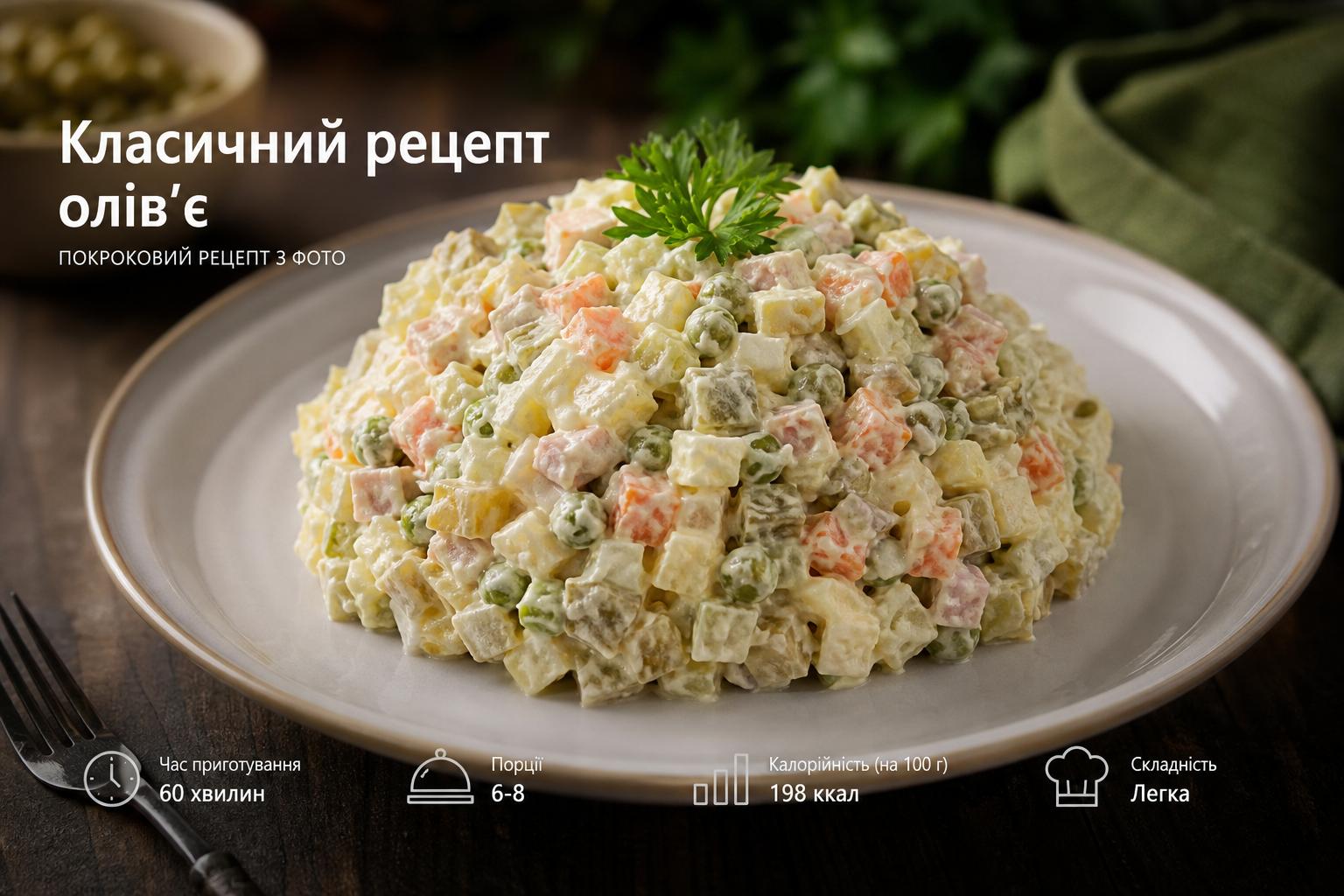 Класичний рецепт олів'є – покроковий рецепт з фото, що потрібно для приготування, калорійність. Звідки він узагалі взявся Класичний рецепт олів'є – покроковий рецепт з фото, що потрібно для приготування, калорійність. Звідки він узагалі взявся