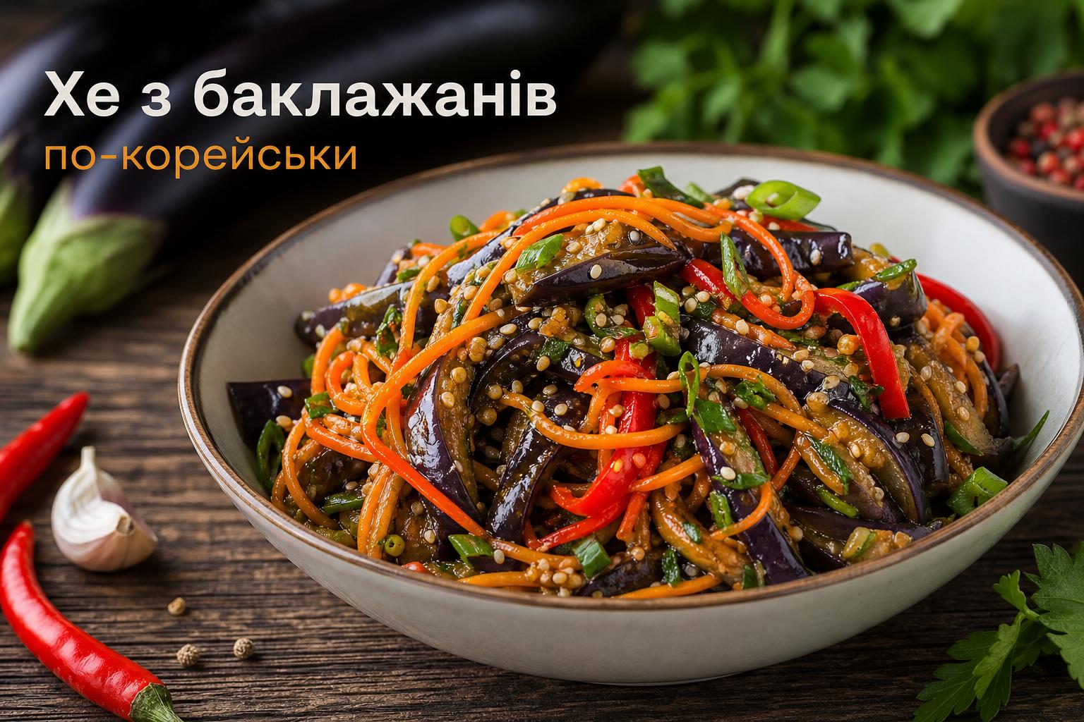 Хе з баклажани по-корейськи — найсмачніший рецепт. Інгредієнти для хе з баклажанів по-корейськи Хе з баклажани по-корейськи — найсмачніший рецепт. Інгредієнти для хе з баклажанів по-корейськи