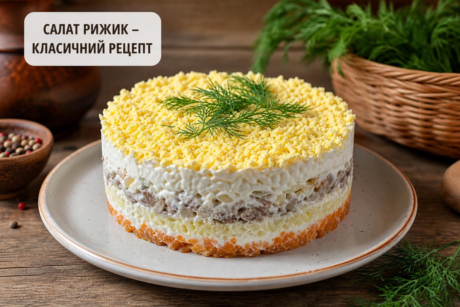 Салат рижик – класичний рецепт з фото покроково в домашніх умовах. Інгредієнти: що потрібно і в яких пропорціях Салат рижик – класичний рецепт з фото покроково в домашніх умовах. Інгредієнти: що потрібно і в яких пропорціях