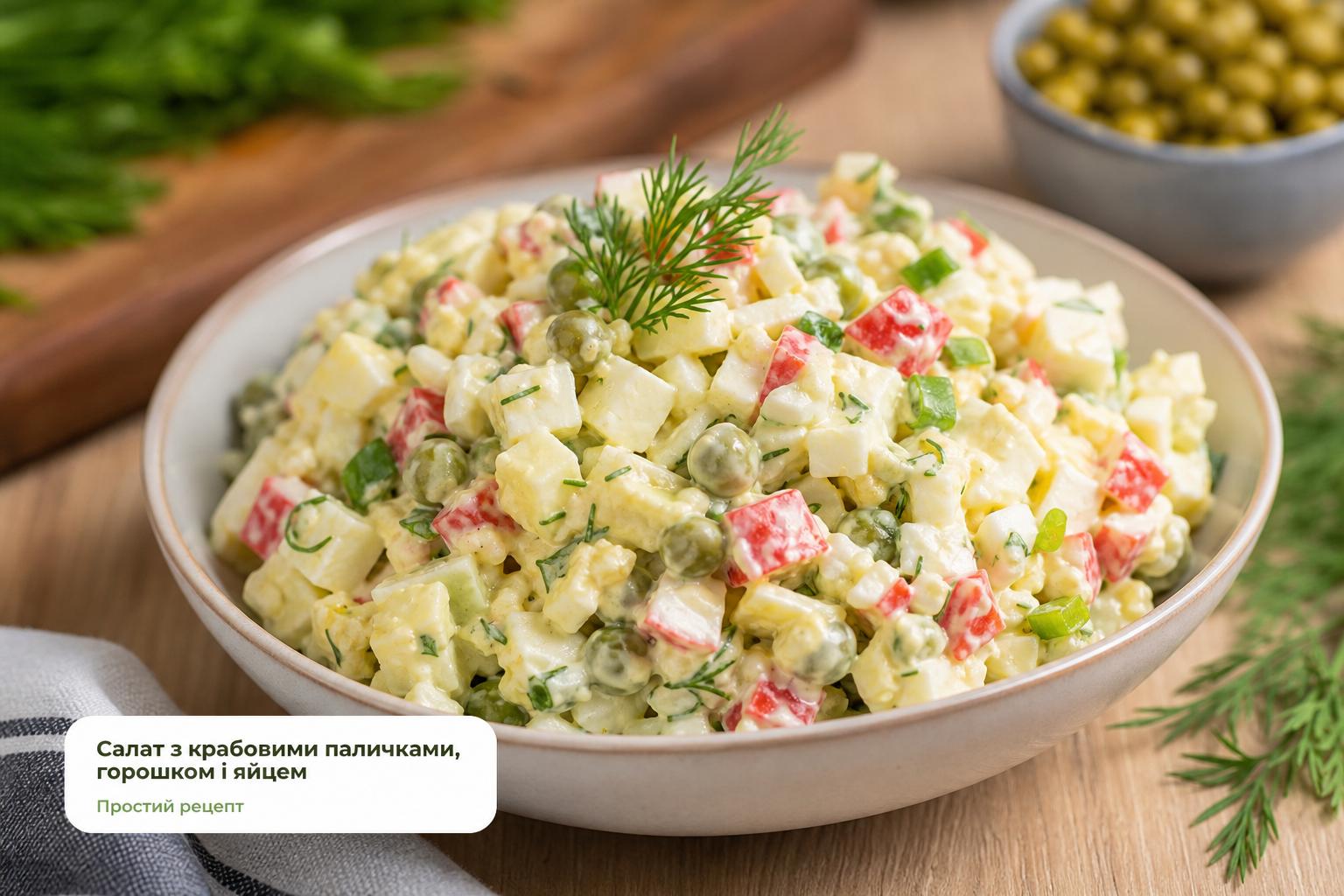 Салат з крабовими паличками і зеленим горошком і яйцем – рецепт. Інгредієнти: що купувати і на що звертати увагу Салат з крабовими паличками і зеленим горошком і яйцем – рецепт. Інгредієнти: що купувати і на що звертати увагу