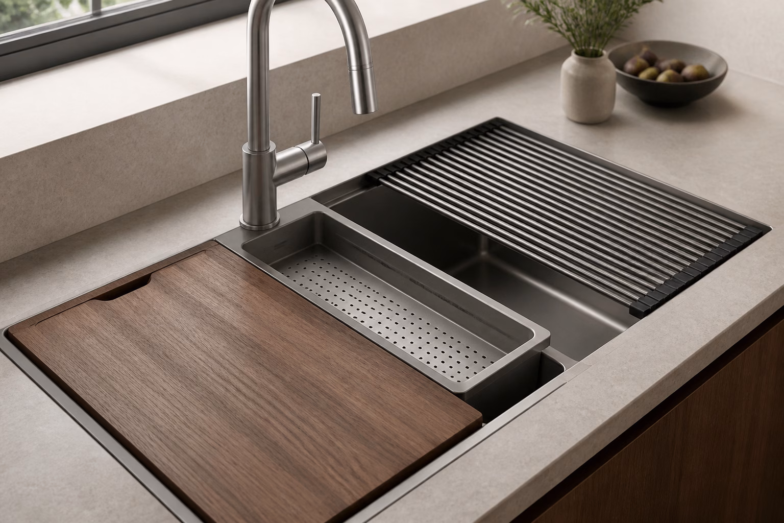Мийка Grohe з аксесуарами для організованої робочої зони